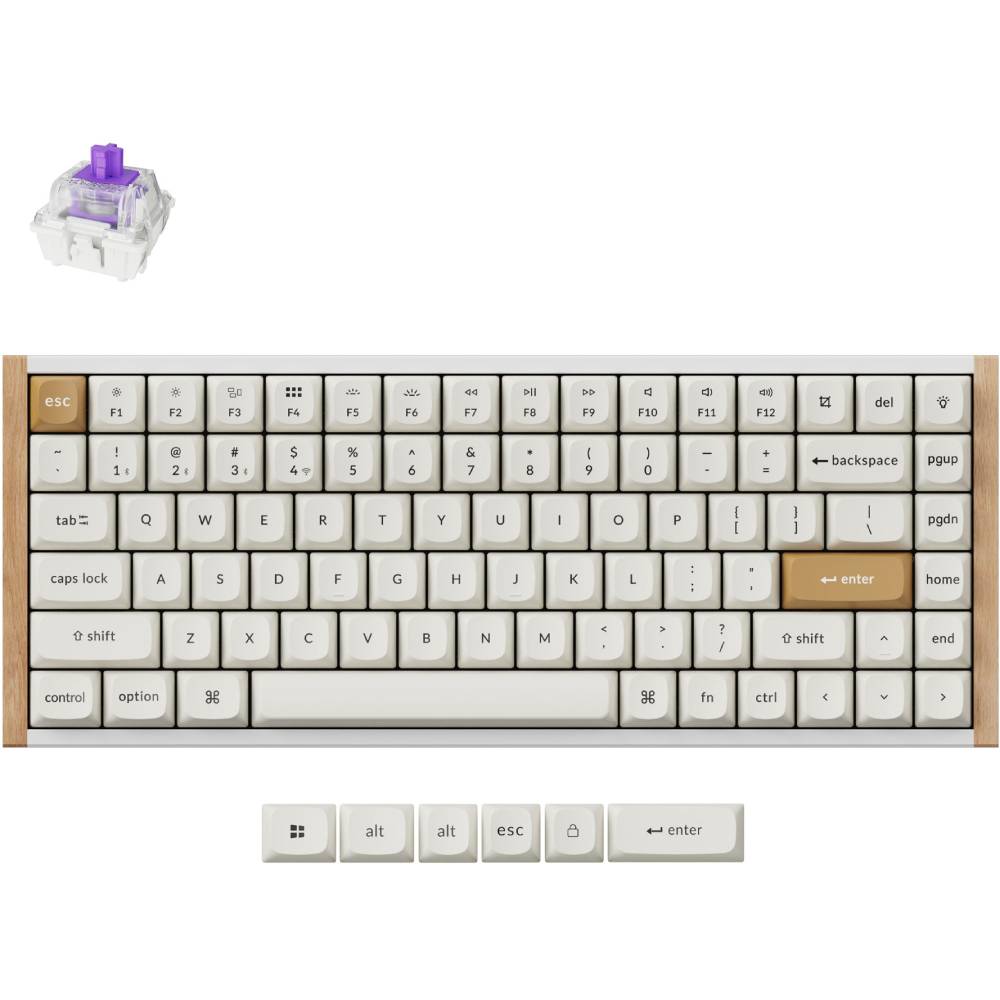 Клавиатура Keychron K2HE Gateron Double-Rail Magnetic Nebula QMK Hot-Swap White (K2H-Q1-UA) Дополнительно Индикатор уровня заряда, с блокировкой клавиши Win, с памятью, с плоскими клавишами.