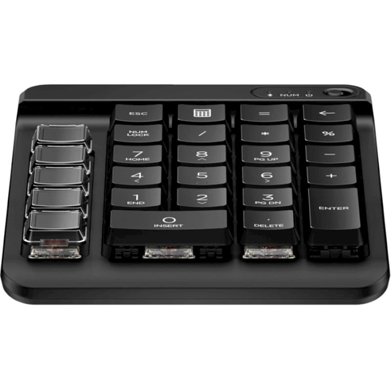 Цифровий блок HP 435 Programmable Wireless Keypad Black (7N7C3AA) Комплектація Бездротова клавіатура; 4 запасні прозорі кнопки; Пристрій для зняття кнопок; 2 наклейки; Короткий посібник користувача; Гарантійний талон; 1 батарея AA