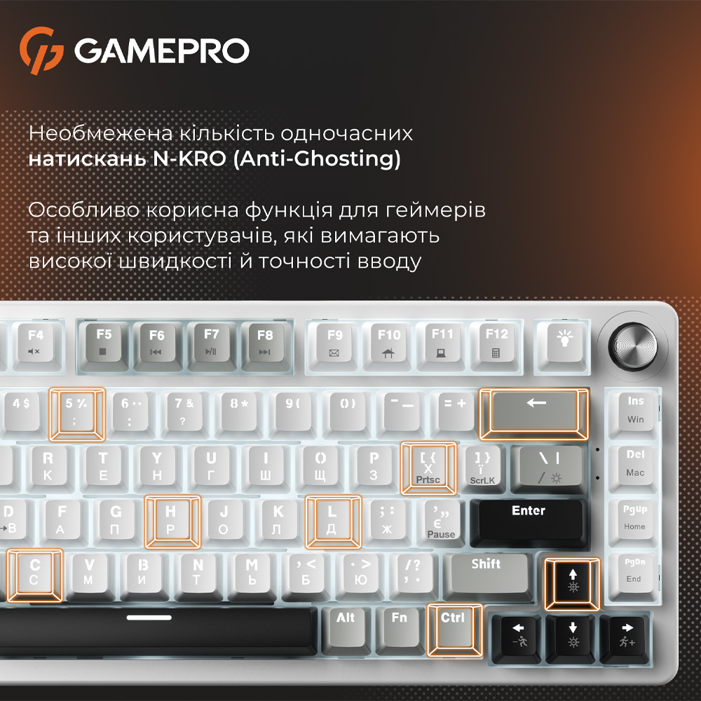 Покупка Клавіатура GAMEPRO Genesis Silverlight White (MK126)
