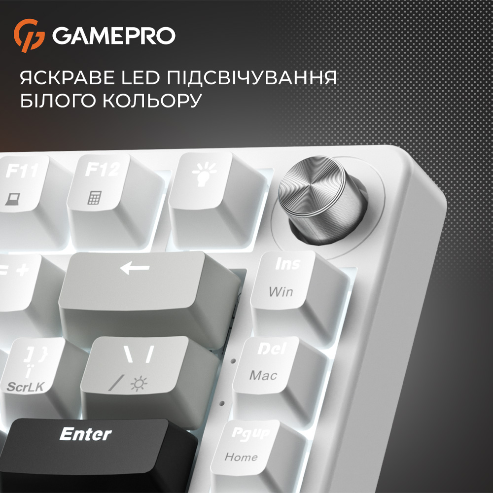 Зовнішній вигляд Клавіатура GAMEPRO Genesis Silverlight White (MK126)