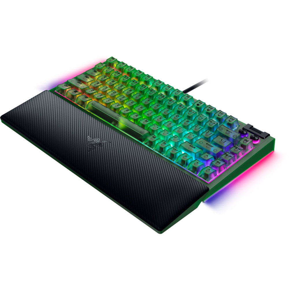 Клавіатура RAZER BlackWidow V4 75% Phantom Green (RZ03-05003300-R3M1) Комплектація Razer BlackWidow V4 75%; USB-кабель Type-A/Type-C; Знімач для кейкапів та перемикачів; Посібник користувача