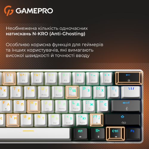 В інтернет магазині Клавіатура GAMEPRO Genesis Infinity outem swithes Black/White (MK130BW)