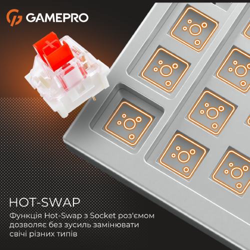 Замовити Клавіатура GAMEPRO Genesis Warden outemu swithes Blue/White (MK160BL)
