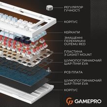 Клавіатура GAMEPRO Genesis Warden outemu swithes Blue/White (MK160BL)
