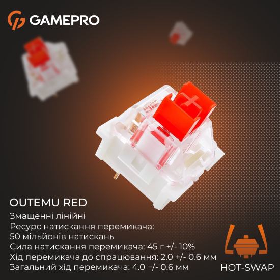 В Україні Клавіатура GAMEPRO Genesis Warden outemu swithes Gray/White (MK160P)