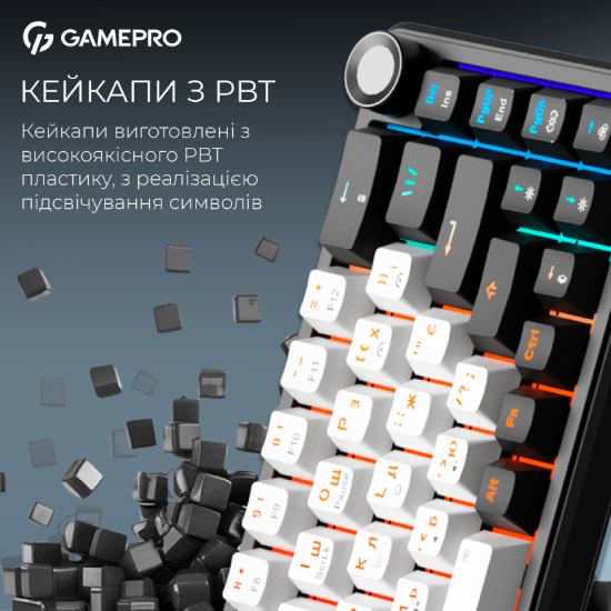Фото Клавіатура GAMEPRO Asgard Valhalla 65% RGB Black/White (MK210B Pro)