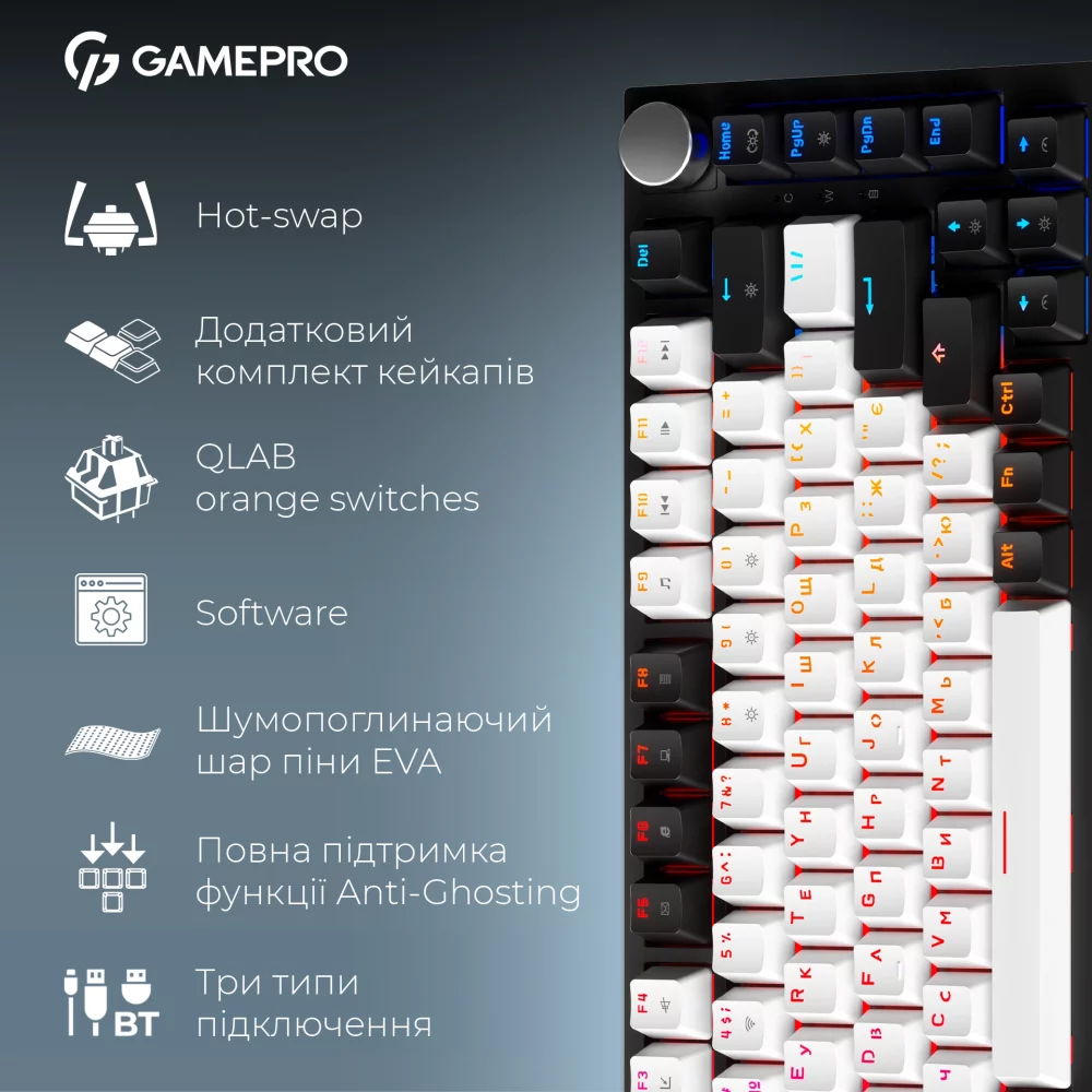 Клавиатура GAMEPRO Asgard Valhalla 75% RGB Black/White (MK160B Pro) Обзор Клавиатура GAMEPRO Asgard Valhalla 75% RGB Black/White (MK160B Pro)