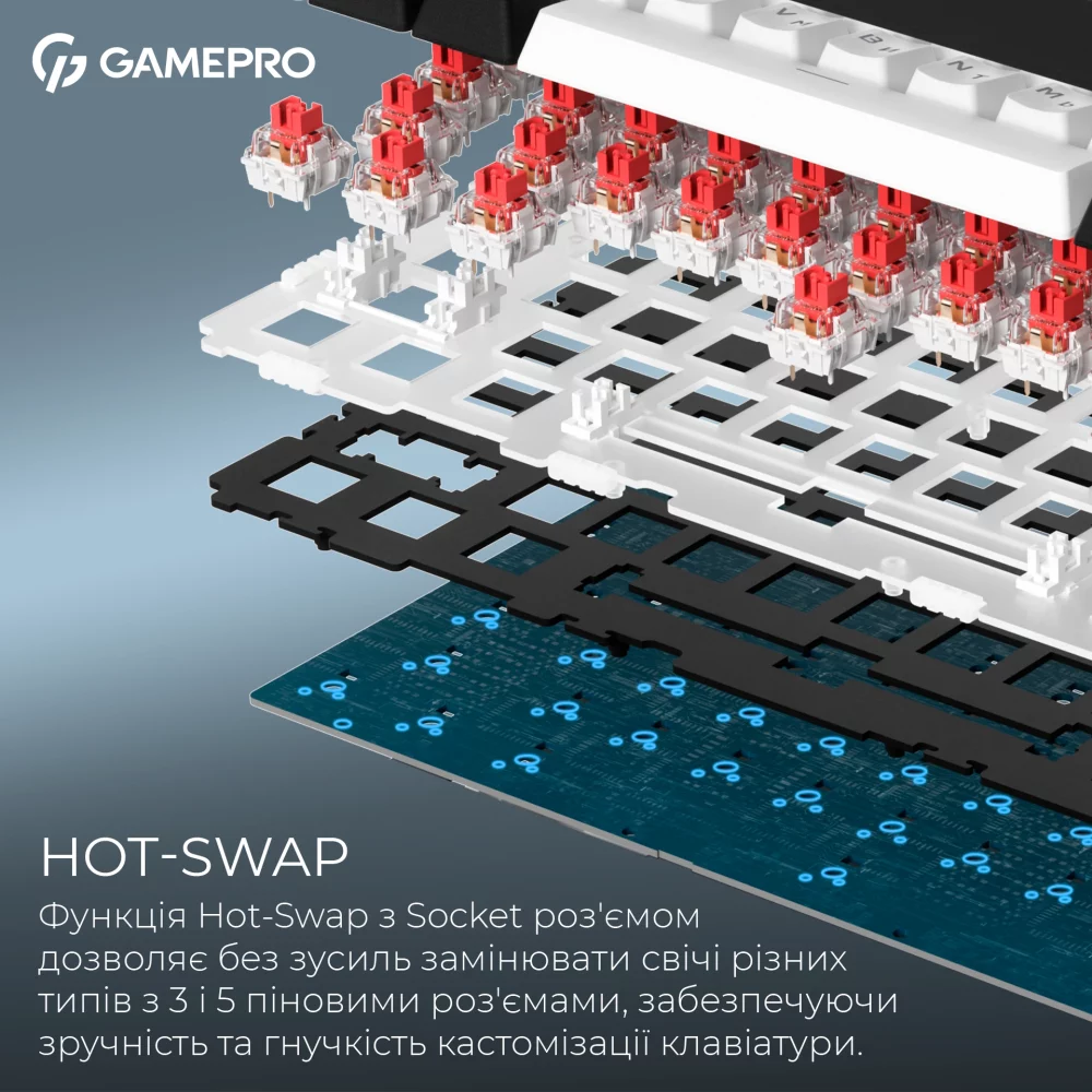 Клавиатура GAMEPRO Asgard Valhalla 75% RGB Black/White (MK160B Pro) Изображение Клавиатура GAMEPRO Asgard Valhalla 75% RGB Black/White (MK160B Pro)