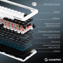 Клавіатура GAMEPRO Asgard Valhalla 65% RGB White/Black (MK210W Pro)