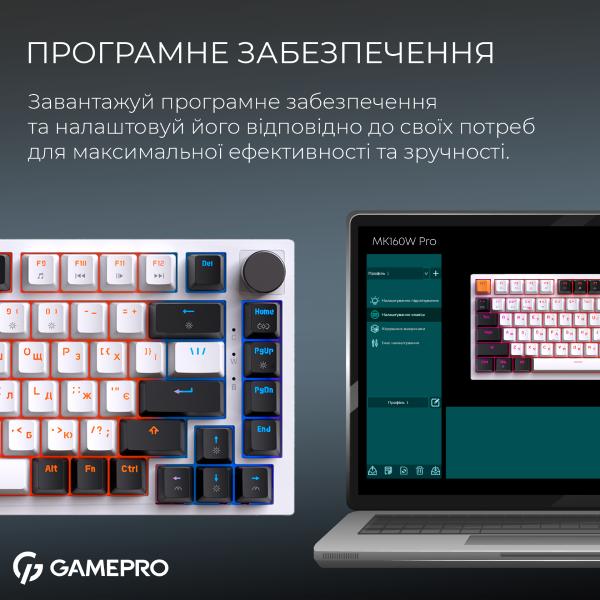 У Фокстрот Клавіатура GAMEPRO Asgard Valhalla 75% RGB White/Black (MK160W Pro)