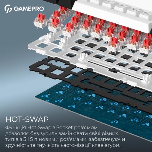 В Україні Клавіатура GAMEPRO Asgard Valhalla 75% RGB White/Black (MK160W Pro)