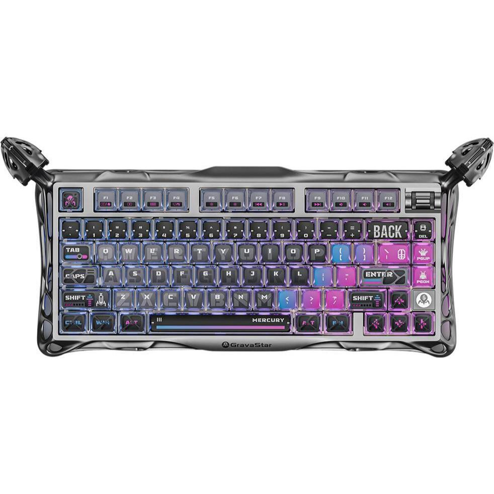 Клавиатура GRAVASTAR Mercury K1 Pro Black (GSK1PRO_CBLK) Комплектация  Клавиатура, USB‑приёмник, кабель USB Type‑C — USB Type‑A, USB‑кабель, документация, пуллер, сменные PBT‑колпачки, щётка, салфетка
