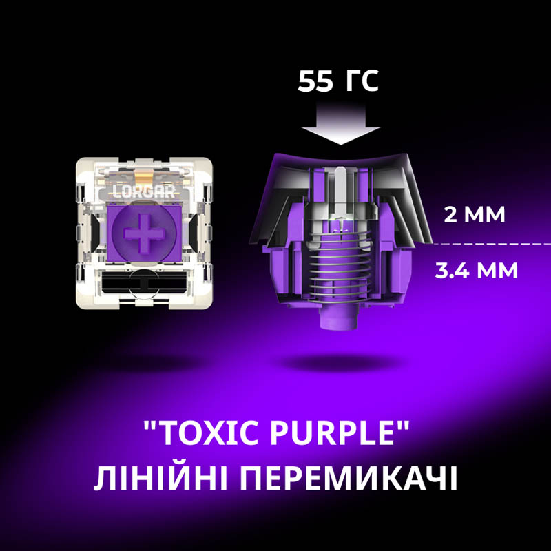 Клавіатура LORGAR KBP70TKLW Wireless TKL Mechanical Pro White (LRG-KBP70TKLW-WH-US) Клавіатура LORGAR KBP70TKLW Wireless TKL Mechanical Pro White (LRG-KBP70TKLW-WH-US) Клас мультимедійна