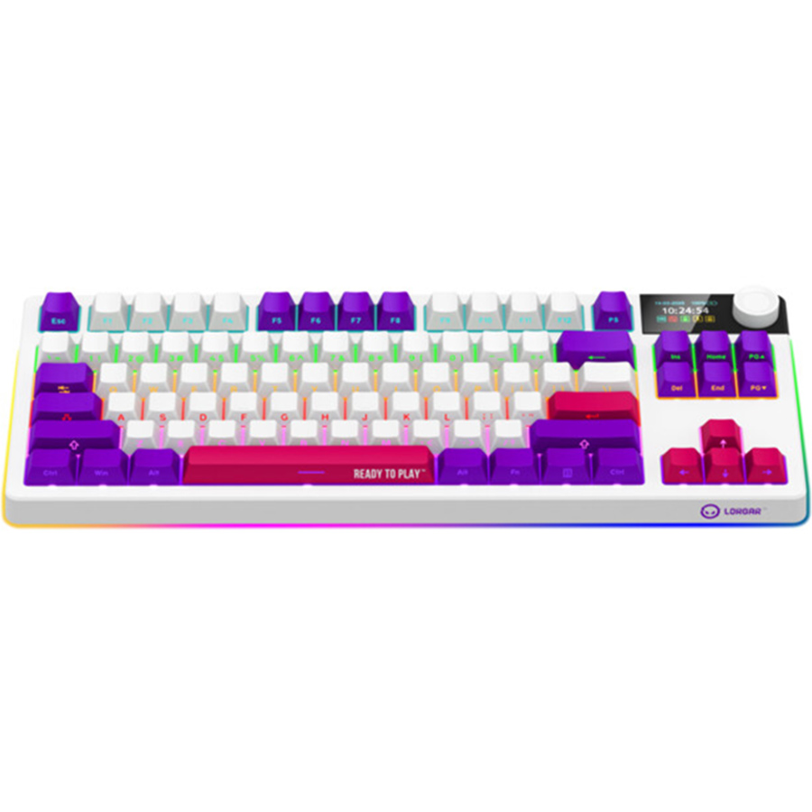 Клавіатура LORGAR KBP70TKLW Wireless TKL Mechanical Pro White (LRG-KBP70TKLW-WH-US) Комплектація брелок-перемикач з ковпачком; шість запасних кейкапів; п'ять запасних перемикачів; пензлик для чищення клавіатури; універсальний інструмент для зняття перемикачів та кейкапів; дві грілки для рук; підставка під чашку