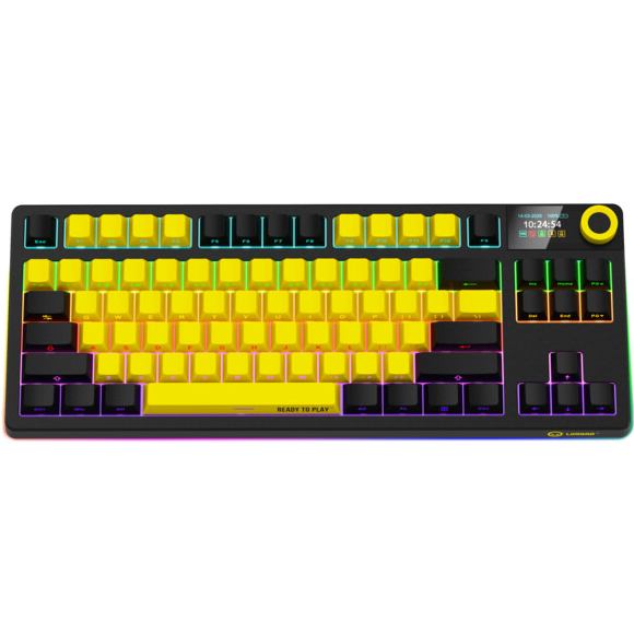 Клавіатура LORGAR KBP70TKLW TKL Mechanical Pro Black-Yellow (LRG-KBP70TKLW-YL-US) Додатково час повної зарядки – до 14,5 годин; акумулятор Li-Po ємністю 7200 мАч і забезпечує до 50 годин безперервної роботи на одному заряді