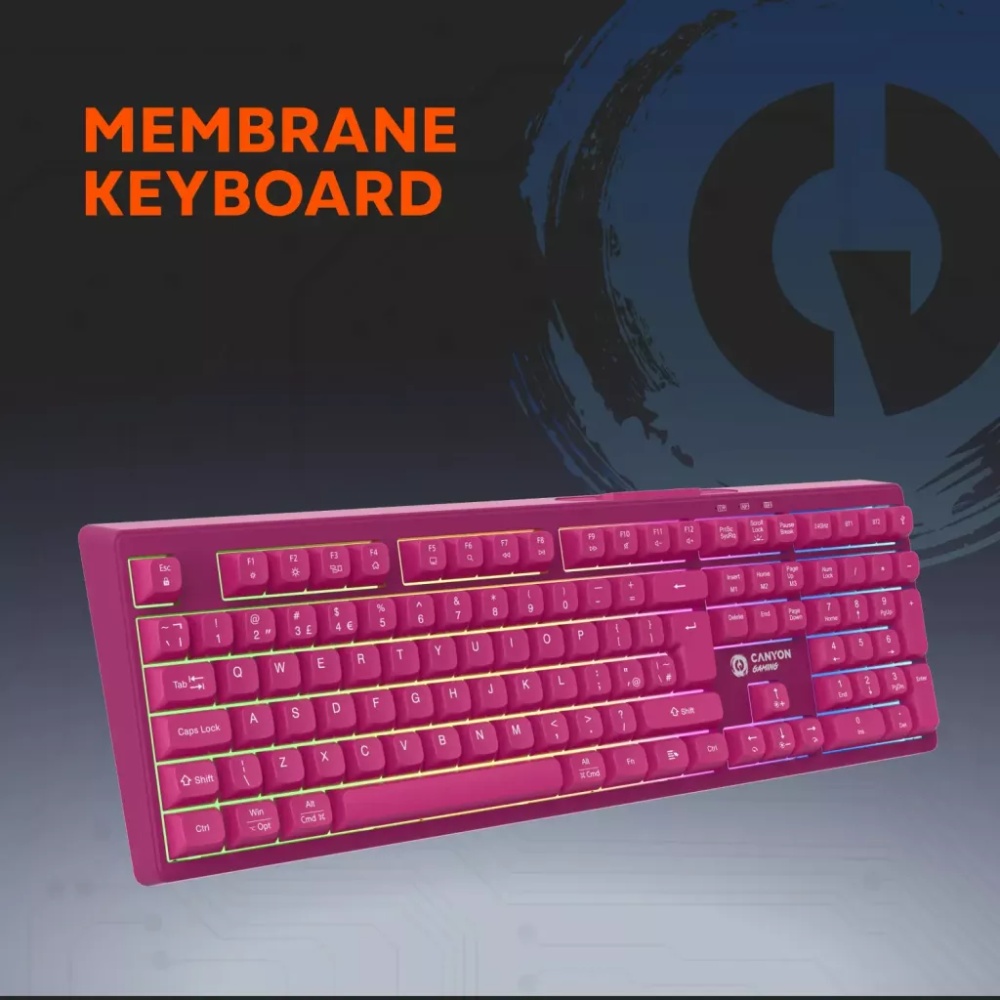 Замовити Клавіатура CANYON Fortnax GKW-2 Pink (CND-SKBW2)