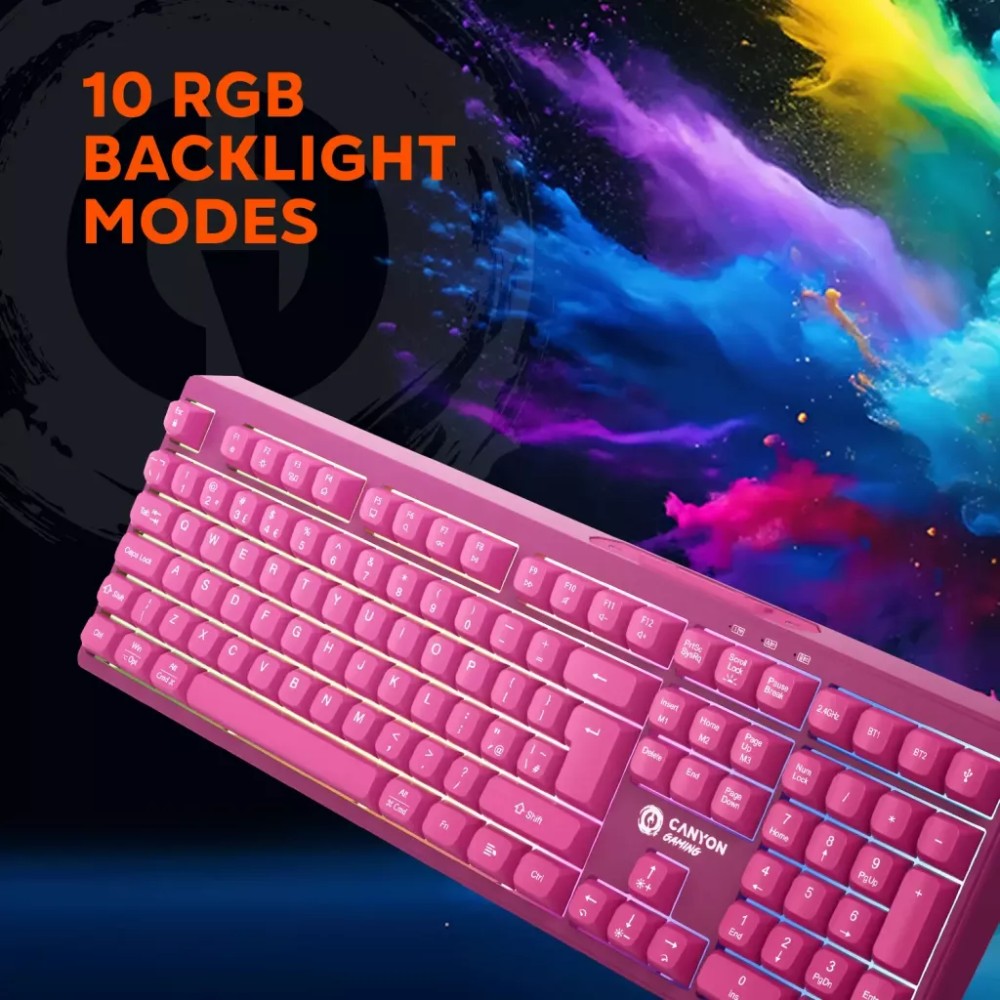В Україні Клавіатура CANYON Fortnax GKW-2 Pink (CND-SKBW2)