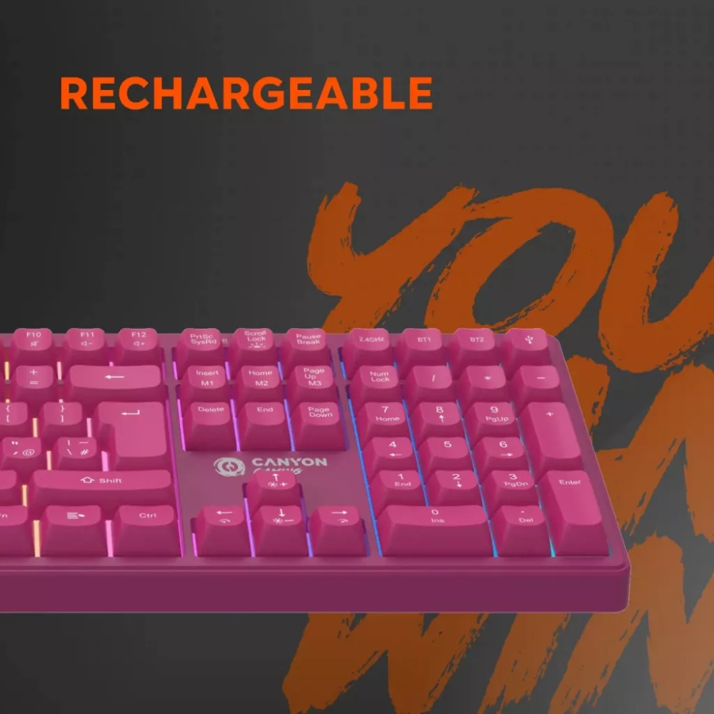 Зображення Клавіатура CANYON Fortnax GKW-2 Pink (CND-SKBW2)
