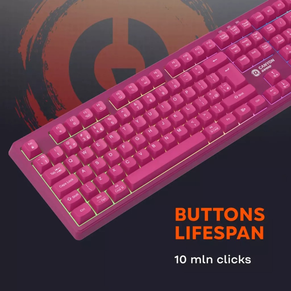У Фокстрот Клавіатура CANYON Fortnax GKW-2 Pink (CND-SKBW2)