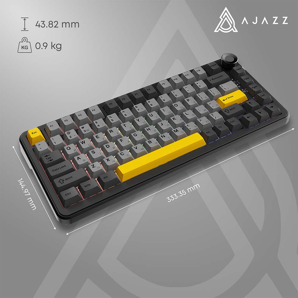 Внешний вид Клавиатура AJAZZ AK820 MAX RGB  PLUS-Daydream Switch-Black-Gray-Yellow-3 model (AK820MAX-DD-BGY)