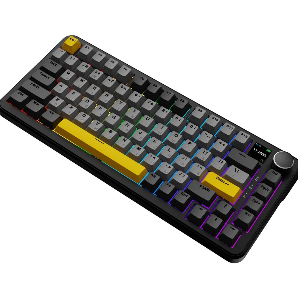 Клавиатура AJAZZ AK820 MAX RGB  PLUS-Daydream Switch-Black-Gray-Yellow-3 model (AK820MAX-DD-BGY) Подключение комбинированное