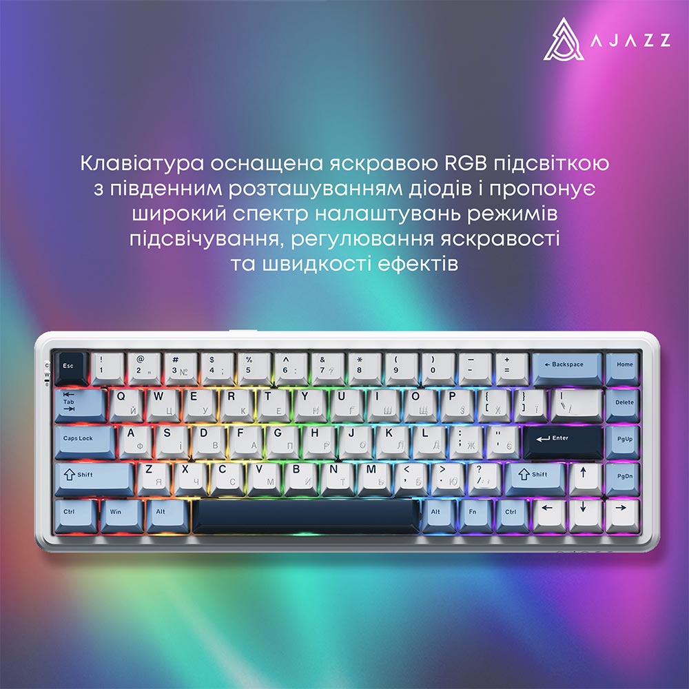 Покупка Клавиатура AJAZZ AK680 MAX RGB (8+8K) White-Dark Blue (AK680-M-BWD-A)