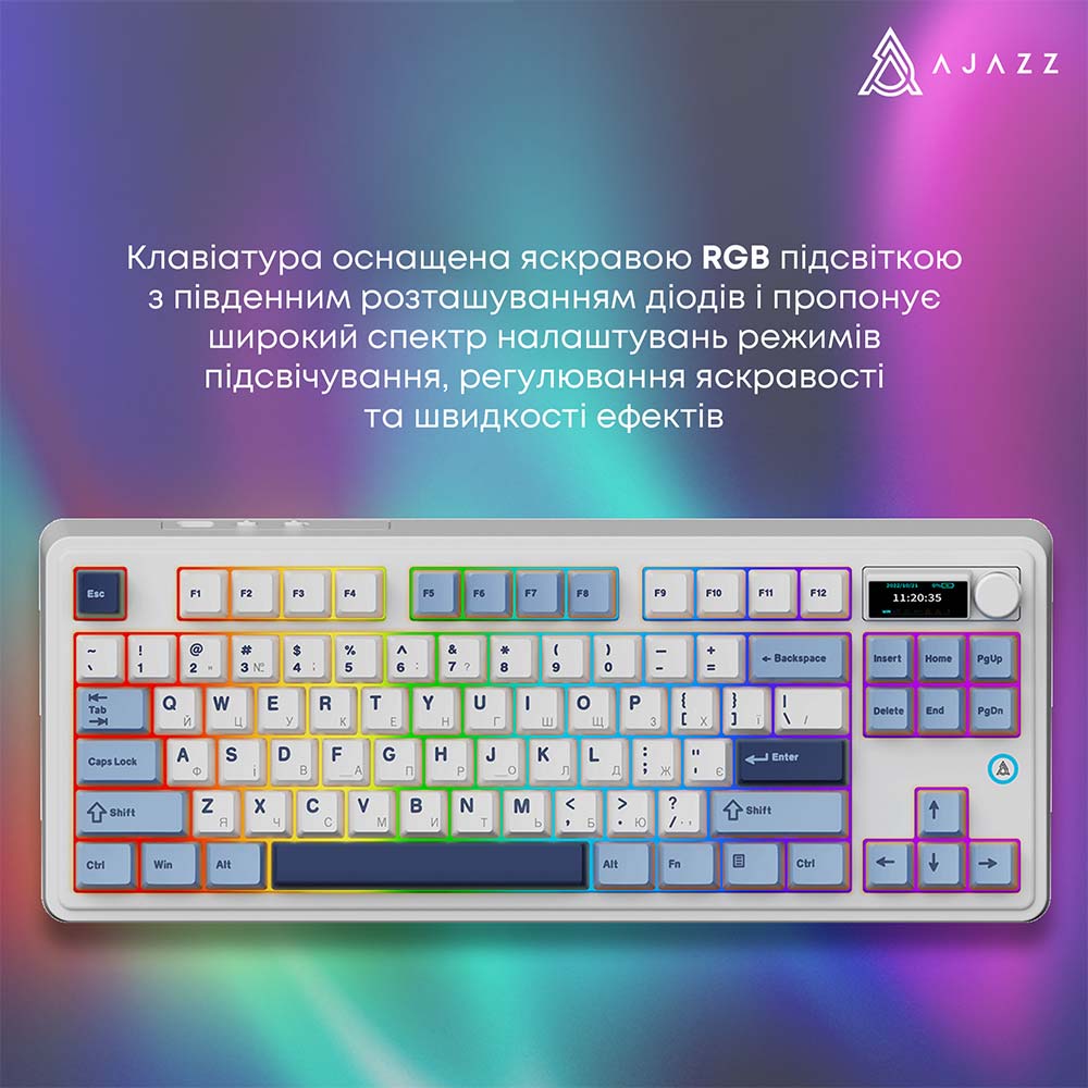 В интернет магазине Клавиатура AJAZZ AK870 Plus Murad Switch Blue/White/Navy (AK870-MU-BWD)