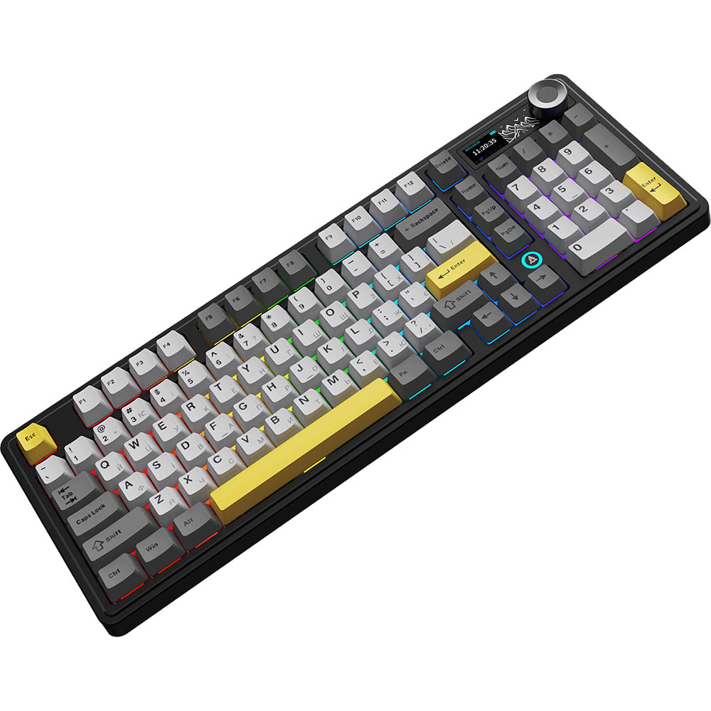 Клавиатура AJAZZ AK980 Clear Sky Switch Black/Gray/Yellow (AK980-CS-BGY) Комплектация  Клавиатура; кабель USB Type-C; USB-ресивер 2.4 ГГц; инструменты для замены кейкапов и переключателей; руководство пользователя