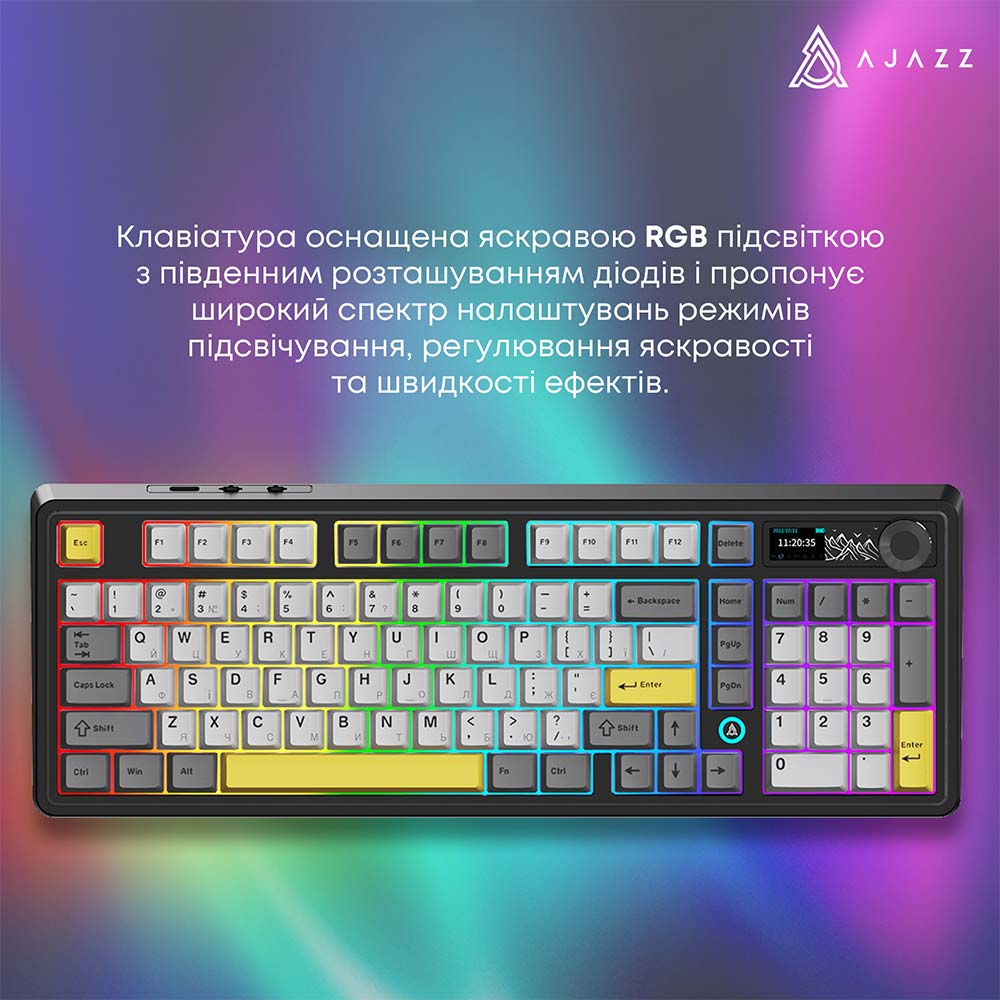 В интернет магазине Клавиатура AJAZZ AK980 Clear Sky Switch Black/Gray/Yellow (AK980-CS-BGY)