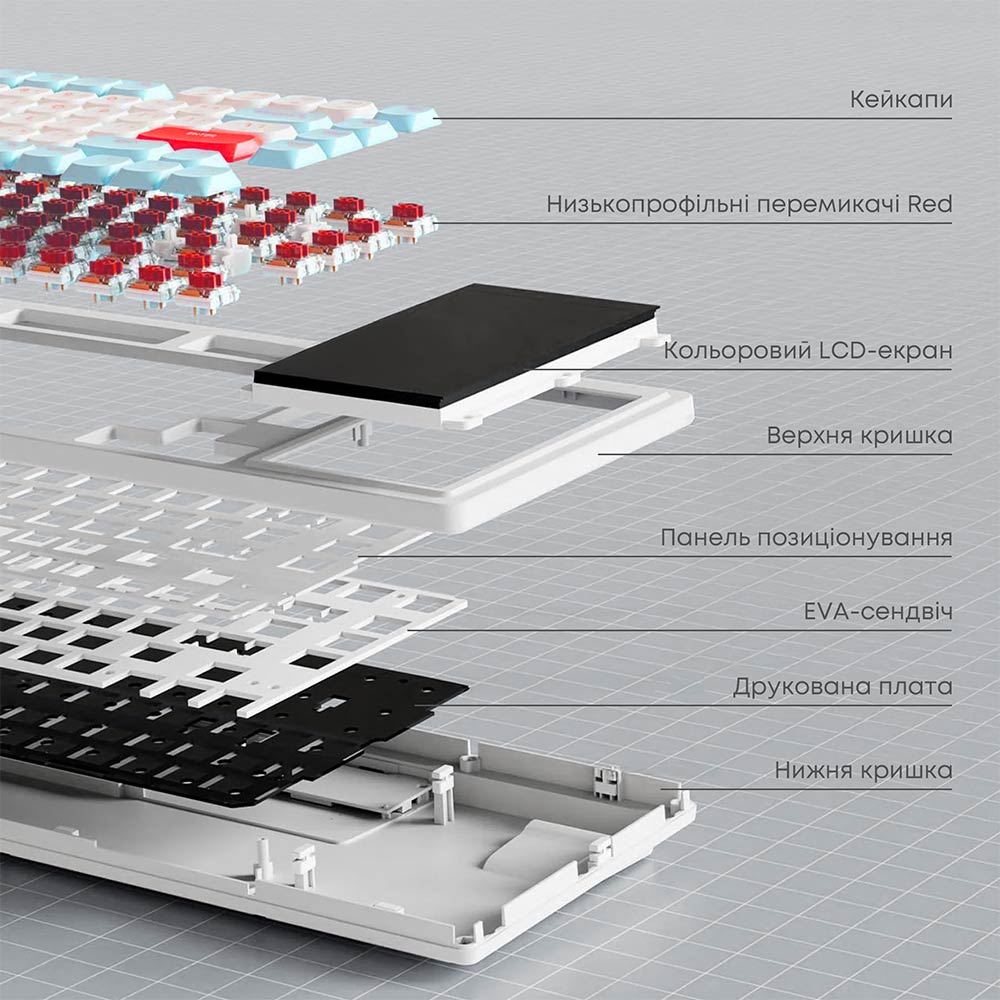 Заказать Клавиатура AJAZZ AKP815 Red Switches White/Blue/Orange (AKP815-R-WBO)