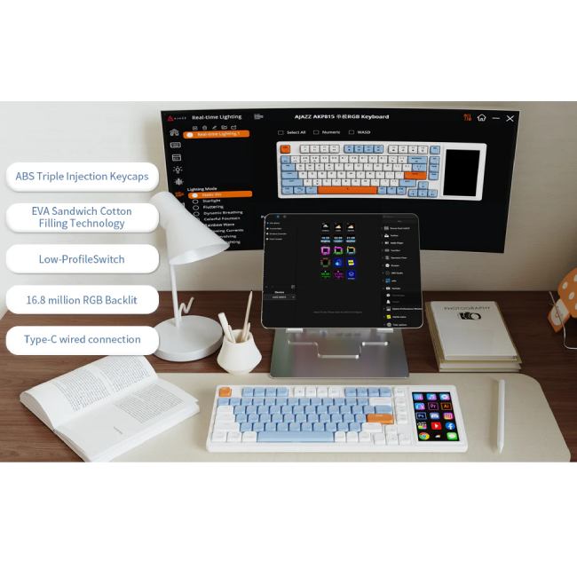 Клавиатура AJAZZ AKP815 Red Switches White/Blue/Orange (AKP815-R-WBO) Конструкция механическая