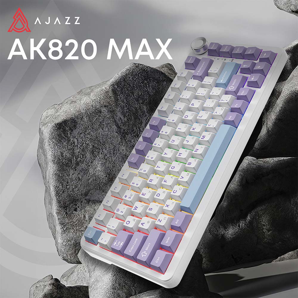 Клавиатура AJAZZ AK820 MAX Magnetic Switches Purple/White/Blue (AK820MAX-WM-PWB) Комплектация клавиатура