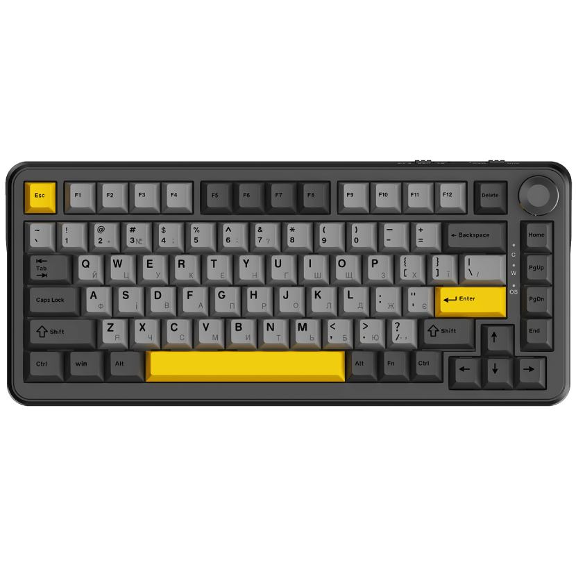 Клавиатура AJAZZ AK820 MAX Magnetic Switches Black/Gray/Yellow (AK820MAX-WM-BGY)