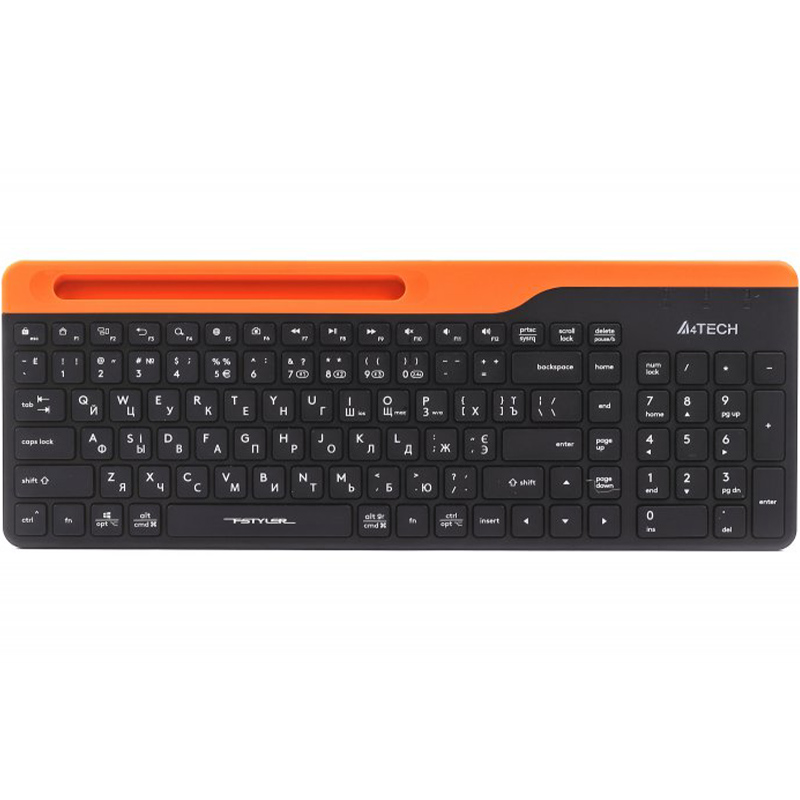 Клавіатура A4TECH FBK25 (Black) Комплектація клавіатура, кольорова пластина - 3 шт, нано-приймач, лужна батарея AA - 1 шт, посібник користувача, подовжувач USB