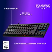Клавіатура LOGITECH G515 RAPID TKL Wired Gaming Black (920-013861)