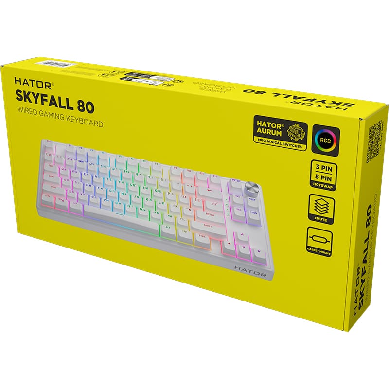 Фото Клавіатура HATOR Skyfall 80 White (HTK1181UA)