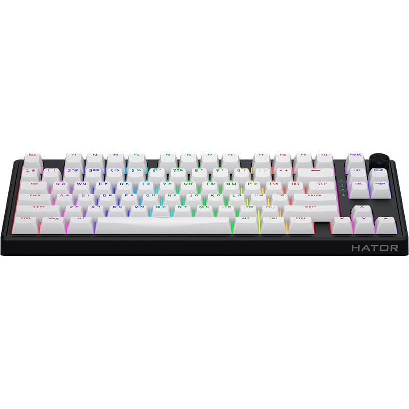 Зовнішній вигляд Клавіатура HATOR Skyfall 80 wireless Black/White (HTK3180UA)