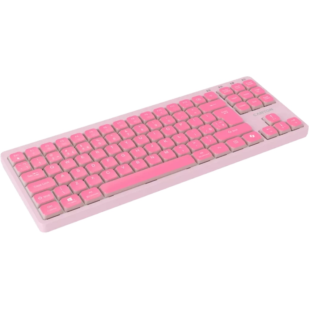 Клавиатура CANYON OnType 10 TKL Mechanical Silent Backlight Pink (CNS-HKB10P) Класс мультимедийная