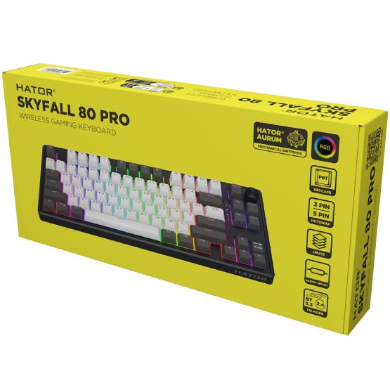 Фото Клавиатура HATOR Skyfall 80 PRO Wireless Grey/Black (HTK4180UA)
