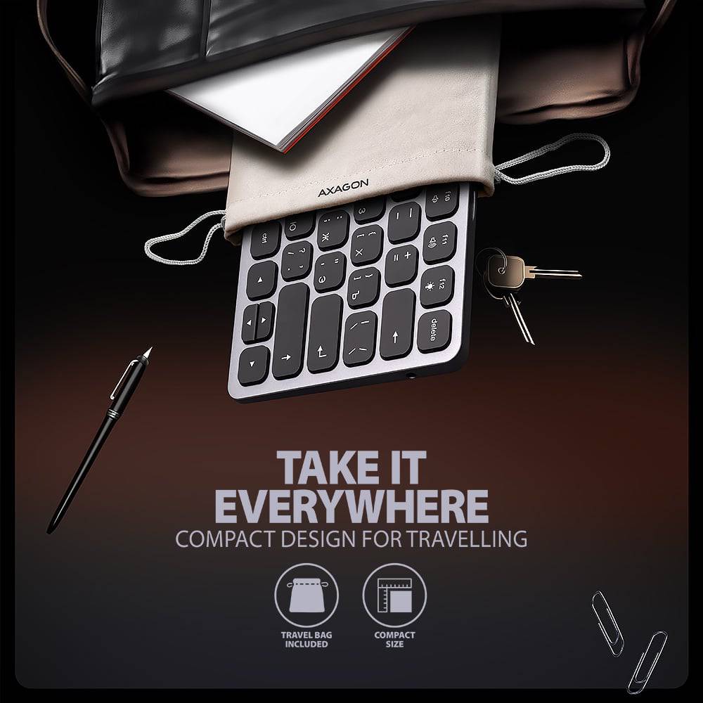 В Украине Клавиатура AXAGON KEYBOARD HMC-KB-CRL 9 in 1 Layout Silver/Black