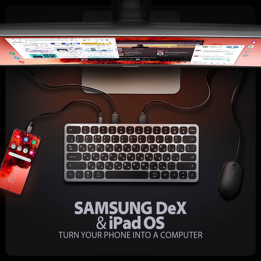 Клавиатура AXAGON KEYBOARD HMC-KB-CRL 9 in 1 Layout Silver/Black Класс игровая