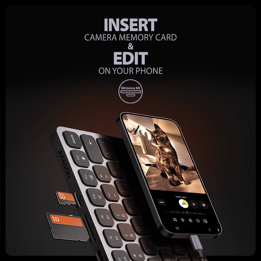 Покупка Клавиатура AXAGON KEYBOARD HMC-KB-CRL 9 in 1 Layout Silver/Black