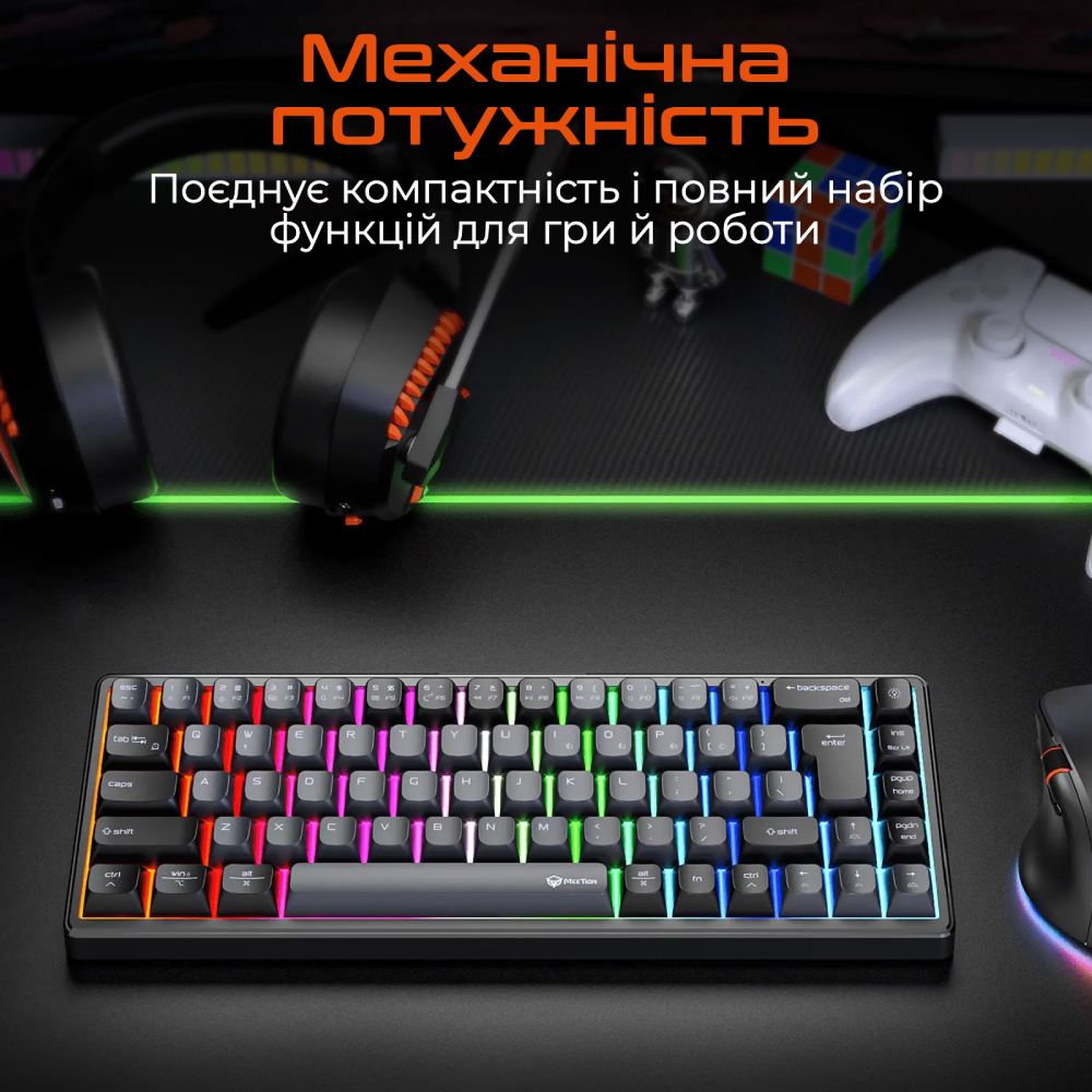 Клавіатура MEETION MK12 Black (MT-MK12-A-RUA) Комплектація ігрова клавіатура, USB-адаптер, інструкція користувача