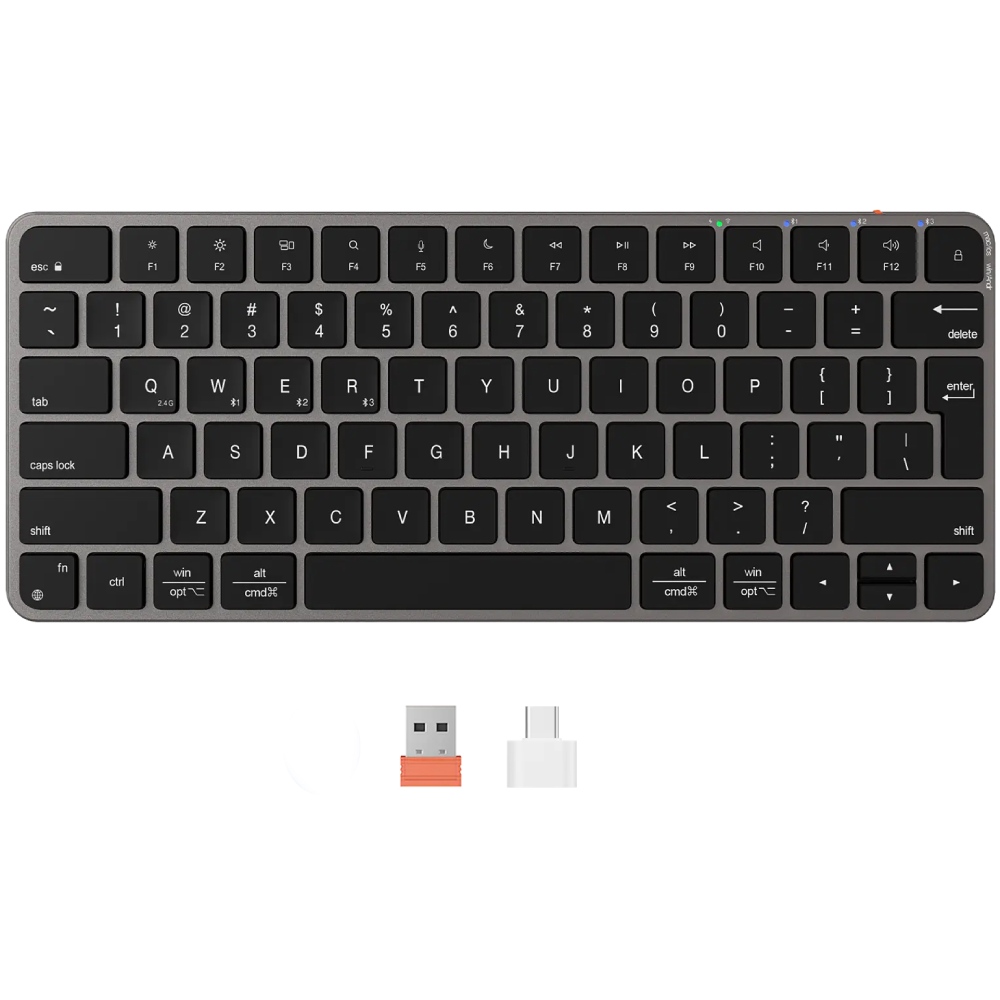 Клавиатура MEETION K210 Black (MT-K210MW-A-RUA) Дополнительно Емкость аккумулятора: 300 мАч; Время работы: 150 ч; Время зарядки: 2-3 часа; Количество клавиш: 78; Plug & Play; Интерфейс зарядки: USB Type-C