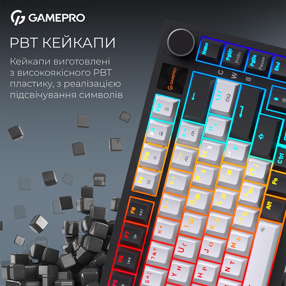 Изображение Клавиатура GAMEPRO Asgard Valhalla MK160W Pro Rainy Switch White/Black (MK160W-D-Pro)