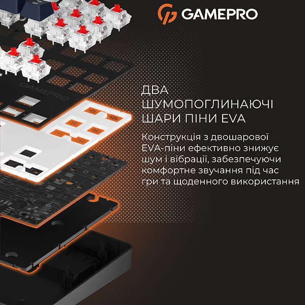 В Україні Клавіатура GAMEPRO Genesis Metallic MK110B Outemu Red Swithes Black