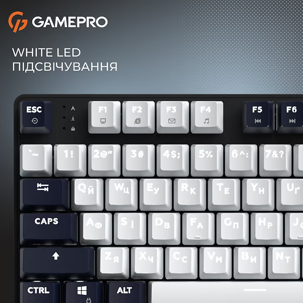 Фото Клавіатура GAMEPRO Genesis Metallic MK110B Outemu Red Swithes Black