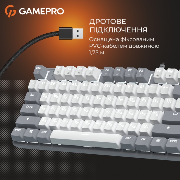 Заказать Клдавиатура GAMEPRO Genesis Metallic MK110G Outemu Red Swithes Gray