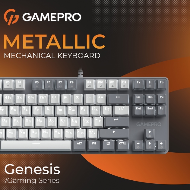 Фото Клдавиатура GAMEPRO Genesis Metallic MK110G Outemu Red Swithes Gray