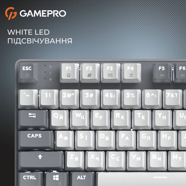 Внешний вид Клдавиатура GAMEPRO Genesis Metallic MK110G Outemu Red Swithes Gray